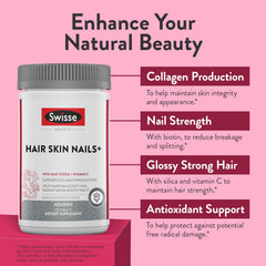 Closeup of Swisse Biotin capsules for easy regular supplementation.
