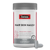 Swisse Biotin bottle with clean label supports daily hair, skin, and nails care.