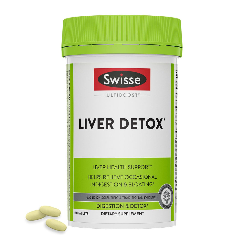 Swisse Milk Thistle Liver Cleanse bottle pour supports daily liver health.