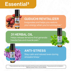 SwissJust Relaxation Trio applied to wrists for a quick revitalizing ritual.