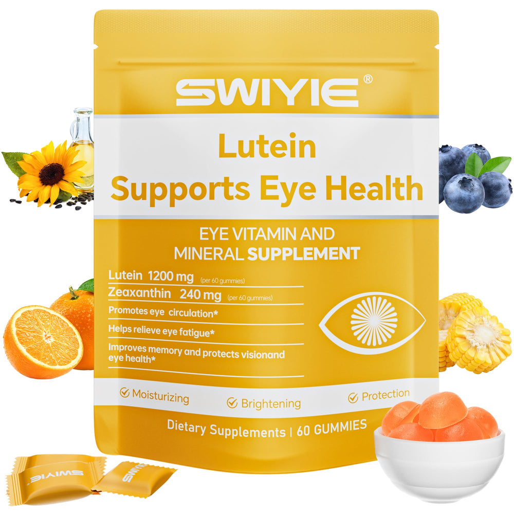 Swiyie Lutein Gummies bottle front for daily eye health support.