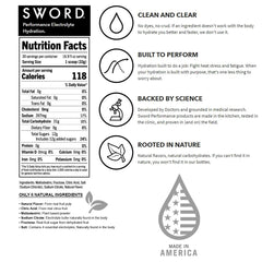 SWORD PERFORMANCE electrolyte berry pour glass ready-to-mix hydration during workouts