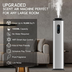 Swuvuxo metal-build diffuser in silver stands up to humid environments.
