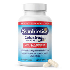 Symbiotics Colostrum bottle with vegetable capsules for daily immune support