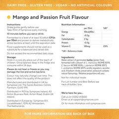 Symprove Mango Passionfruit pour into a glass for daily use