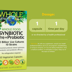 Natural Factors Whole Earth & Sea synbiotic with 10 billion active cells for gut health