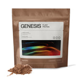 Genesis chocolate protein bottle shows clean ingredients for a convenient daily protein boost.