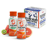 Syncron front can showcasing a sleek, sugar-free pre-workout energy drink.