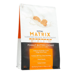 Syntrax Matrix peanut butter cookie powder scoop footage highlighting instant mixability