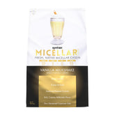 Syntrax Micellar Crème vanilla bottle showing creamy shake and zero fat benefit