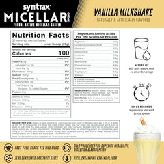 Syntrax Micellar Crème vanilla shake in glass with creamy texture