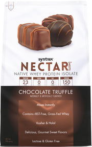 Syntrax Nectar Sweets Chocolate Truffle bottle, convenient protein boost