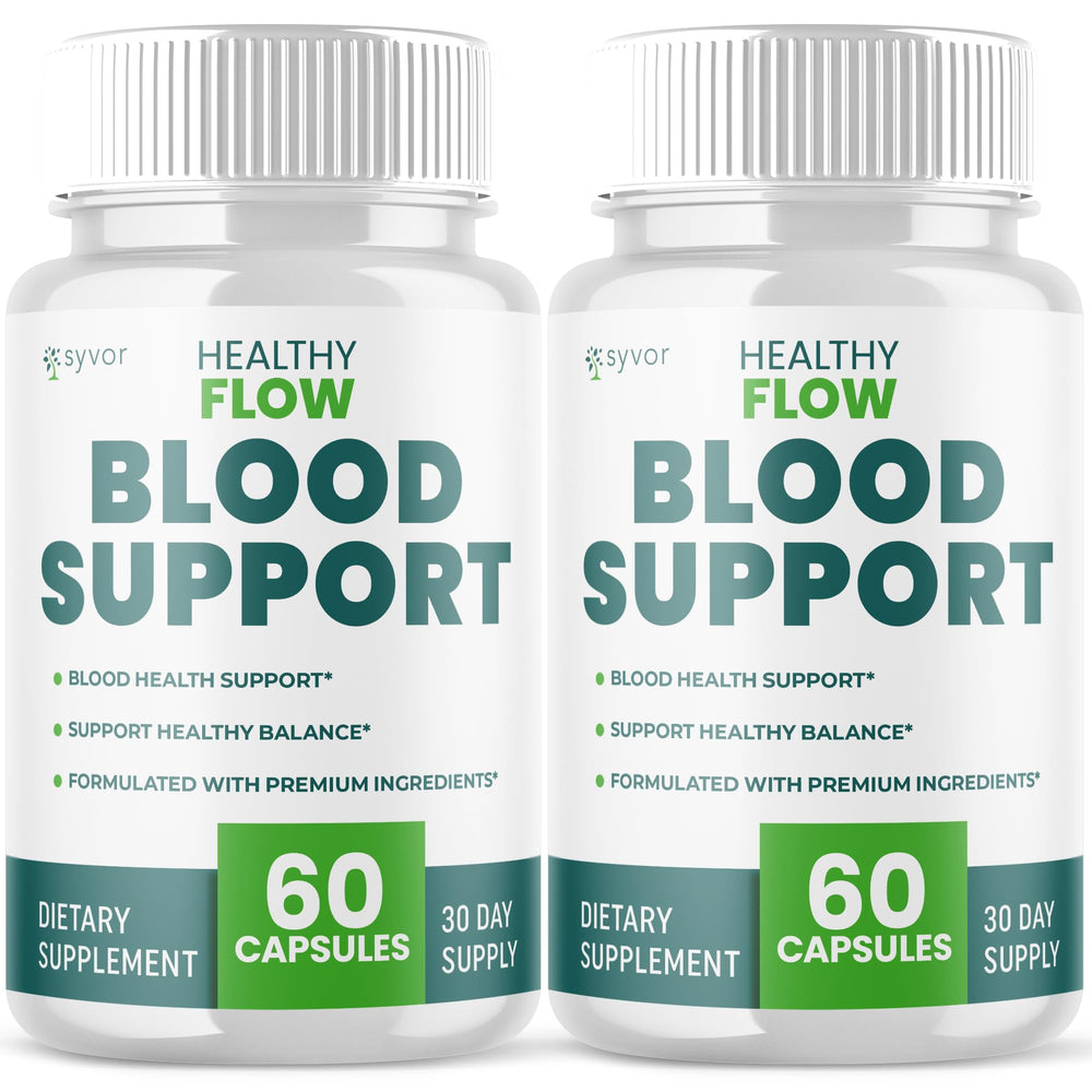 Syvor Healthy Flow Blood Support pack-shot highlighting natural ingredients for daily use