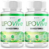 Syvor Lipovive capsules bottle front, supports active lifestyle with natural ingredients.