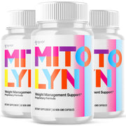 Syvor Mitolyn bottle label shows all-natural formula for daily wellness.