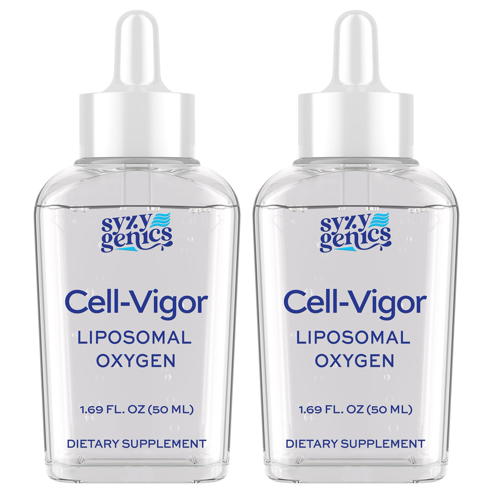 SYZY GENICS Oxygen Boost bottle showcases convenient daily energy support.