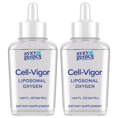 SYZY GENICS Oxygen Boost bottle showcases convenient daily energy support.