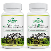 SZCZEKIN AHCC 1500mg capsules bottle showing vegan formula for immune support