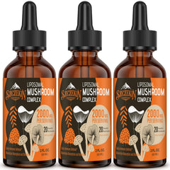 SZCZEKIN Liposomal Mushroom Drops bottle with dropper for precise dosing and potential immune support.