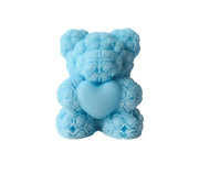 T-shin cute bear candle blue with heart detail, ideal decor and mood enhancement
