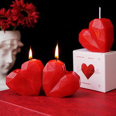 T-shin Love Heart Candle side detail with carved heart design.