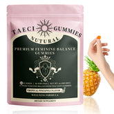 Taeci Feminine Balance Gummies bottle with pineapple flavor supports daily wellness.