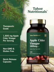 Tahoe Nutritionals Apple Cider Vinegar capsules label showing ingredients