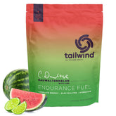 Tailwind Endurance bottle with Dauwaltermelon mix dissolving for steady energy delivery.