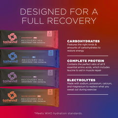 Tailwind Recovery Mix strawberry stick pack ideal for balanced protein after exercise