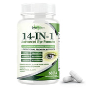 TakTuqa Evervision bottle front showing the 14-in-1 eye support formula for daily comfort.