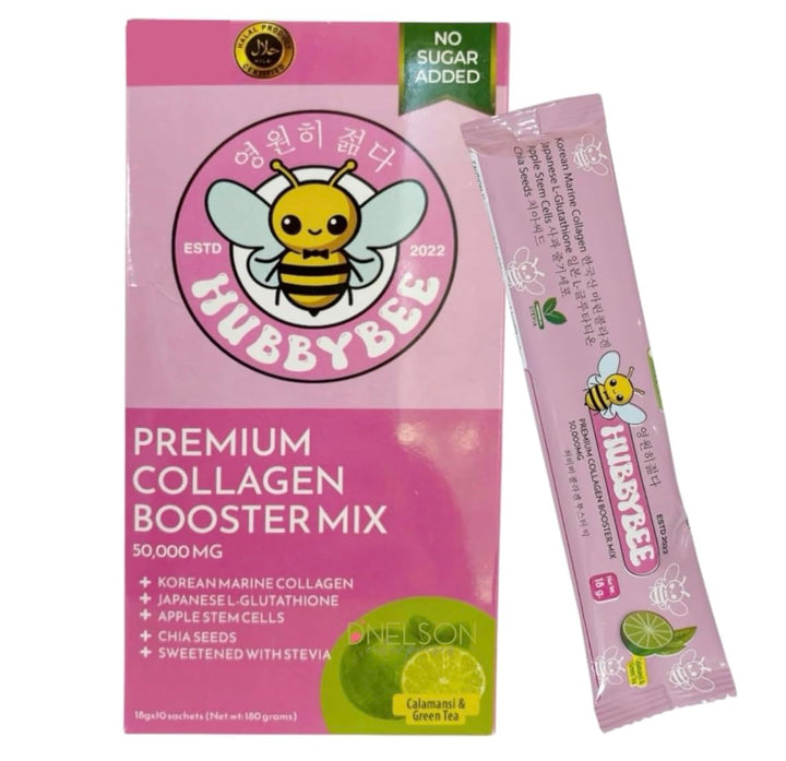 Tala Glow Hubby Bee premium collagen sachet in glass for daily beauty support