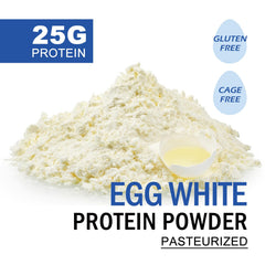 Talcufon egg white protein powder being poured into a shaker bottle for drinks.