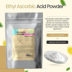Talsen Chemicals Ethyl Ascorbic Acid Powder close-up highlights water-soluble vitamin C.