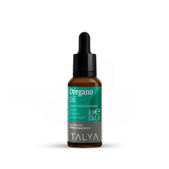 Talya Oregano Oil bottle shows Mediterranean origin and potency.