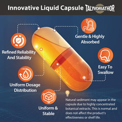 Talyvoriathor DHT Blocker liquid-filled capsules image emphasizes high bioavailability of actives.