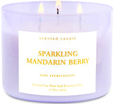 T&H Sparkling Mandarin Berry candle label close-up showing premium branding and fresh citrus notes.