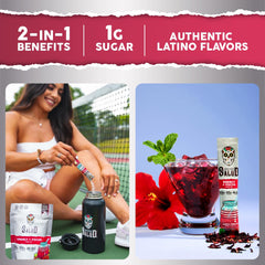 Taste Salud Jamaica Agua Fresca mix enhances flavor and hydration.