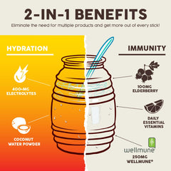Taste Salud elderberry extract boost shown in ready-to-mix serving