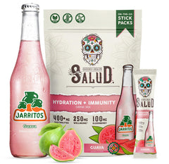 Taste Salud Jarritos hydration packet guava for post-workout flavor and hydration.