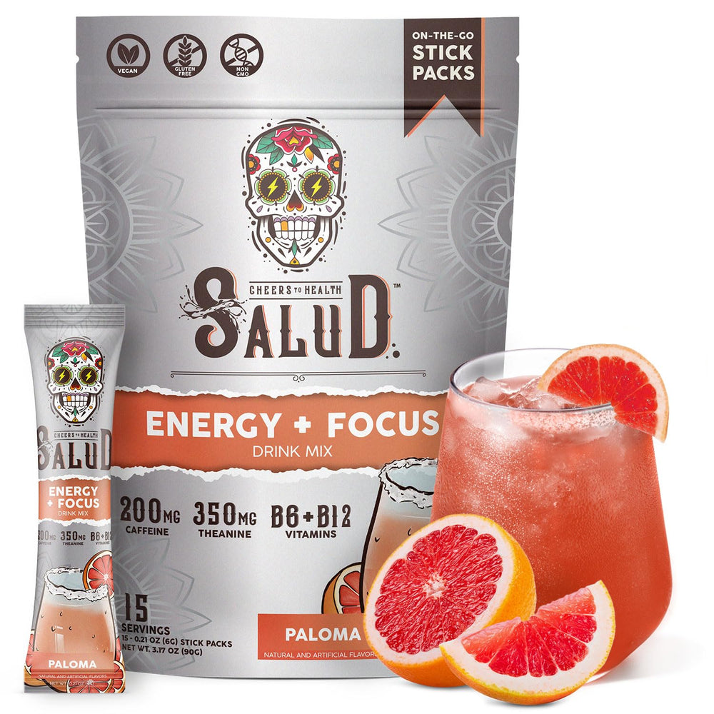 Taste Salud Paloma powder packet ready to mix for a refreshing energy boost.