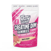 TASTY GAINS Creatine Gummies for Women bottle ready for workouts with convenient dosing.