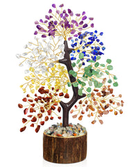 TATOODAA Crystal Tree of Life with seven chakra crystals enhances desk meditation