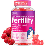 Tbivfller fertility gummies raspberry bottle for daily balance during preconception or pregnancy