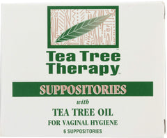 Tea Tree Therapy suppositories 2g box front for gentle vaginal hygiene