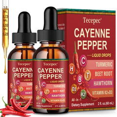 Tecepec Cayenne Pepper Drops bottle front for everyday wellness support.