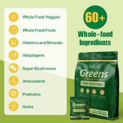 Tecepec Greens Daily Gummies individually packaged packets for mess-free daily consumption.