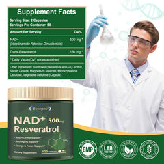 Tecepec NAD+ Plus with resveratrol ingredient detail