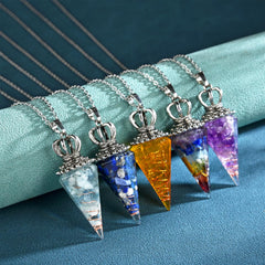 Tegembur seven chakra pendant supports solar plexus energy and confidence.