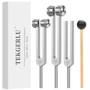 TEKGERLU tuning forks 128Hz-256Hz-512Hz with clear, sustained vibrations for meditation