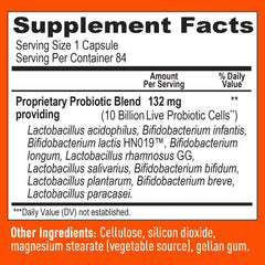 Closeup of 10-Strain Probiotic capsules for convenient daily intake